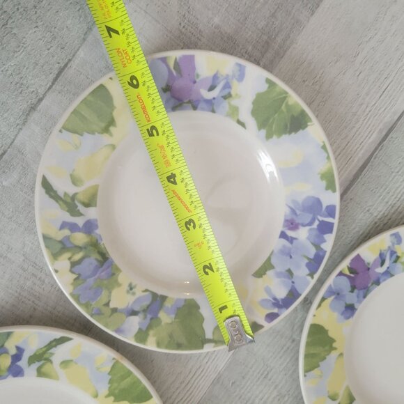 Set Of 4 Gibson Everyday Hydrangea Salad Plates 6" Floral Design Ceramic Dishwar - Picture 4 of 5